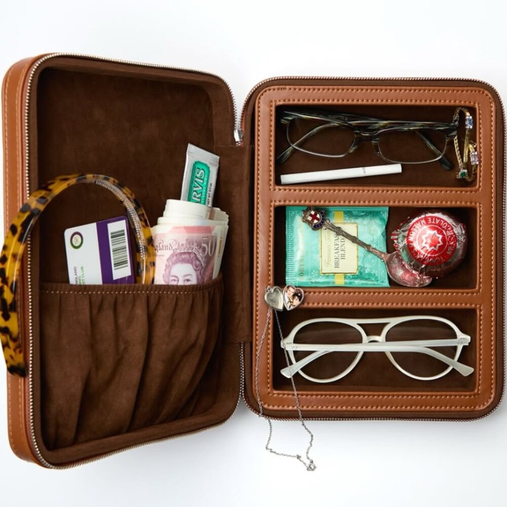 Lexxola Brown Leather Eyewear and Accessory Case